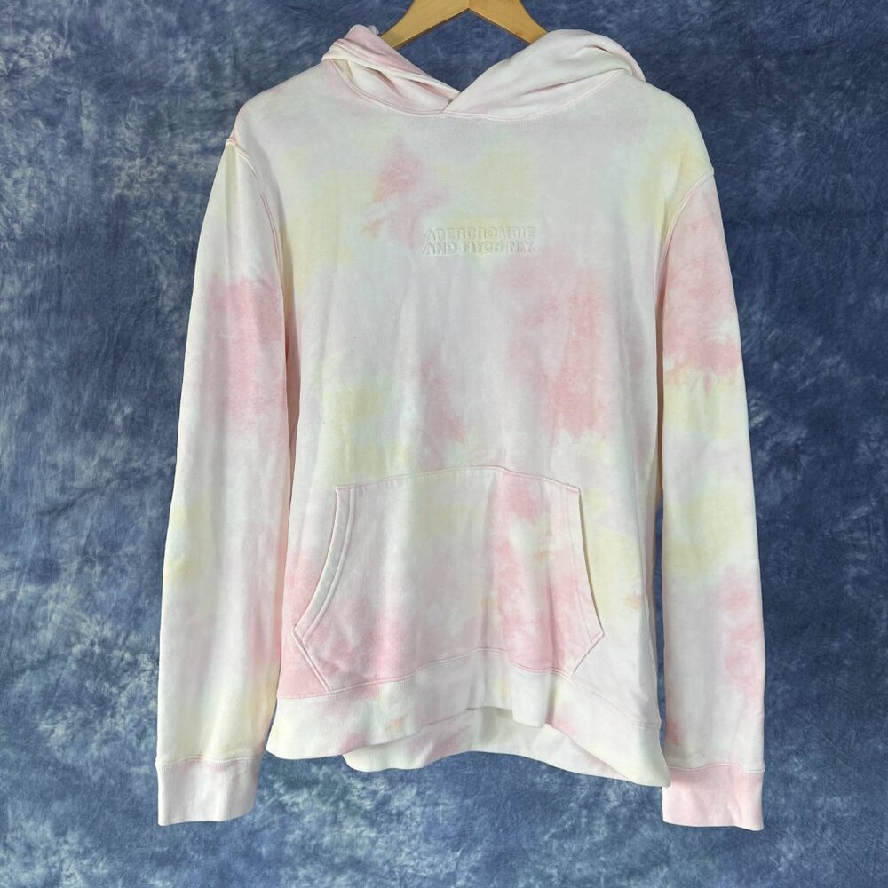 Abercrombie & Fitch Soft AF Fleece Watercolor Hoodie Sz L